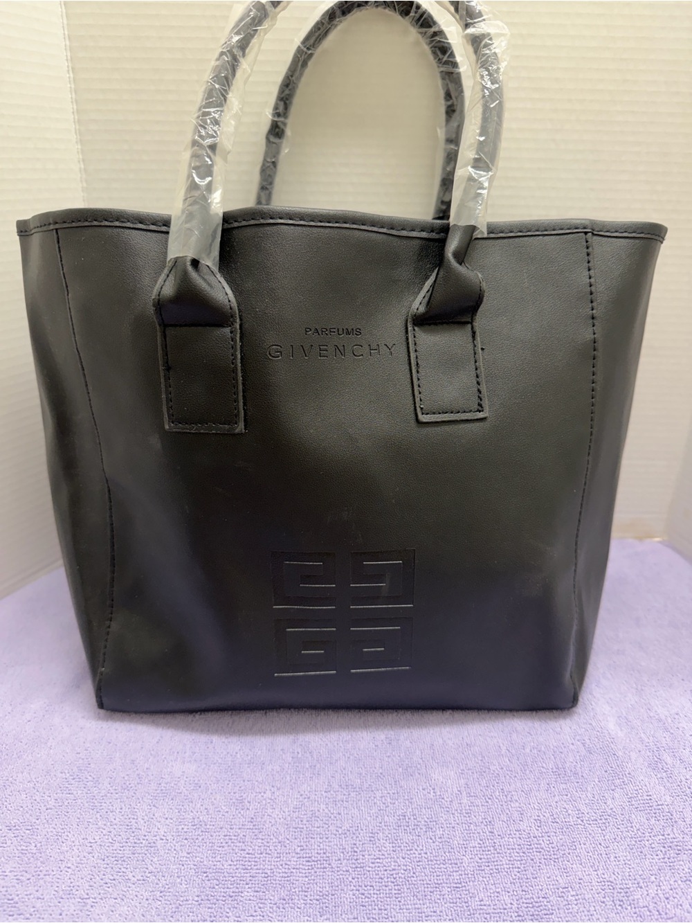 Givenchy Black Logo-Embossed Leather Tote